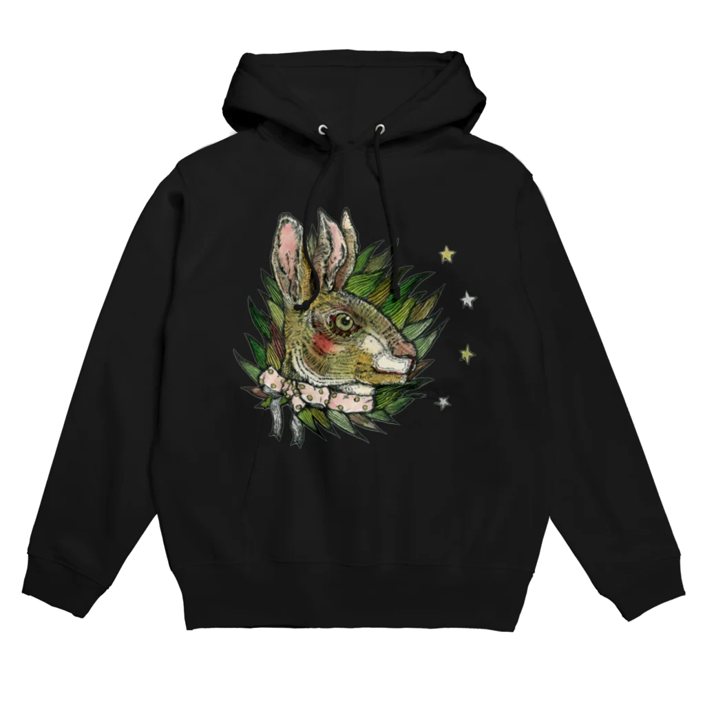 筆ペン画家 原良輔の三つ耳うさぎ Hoodie