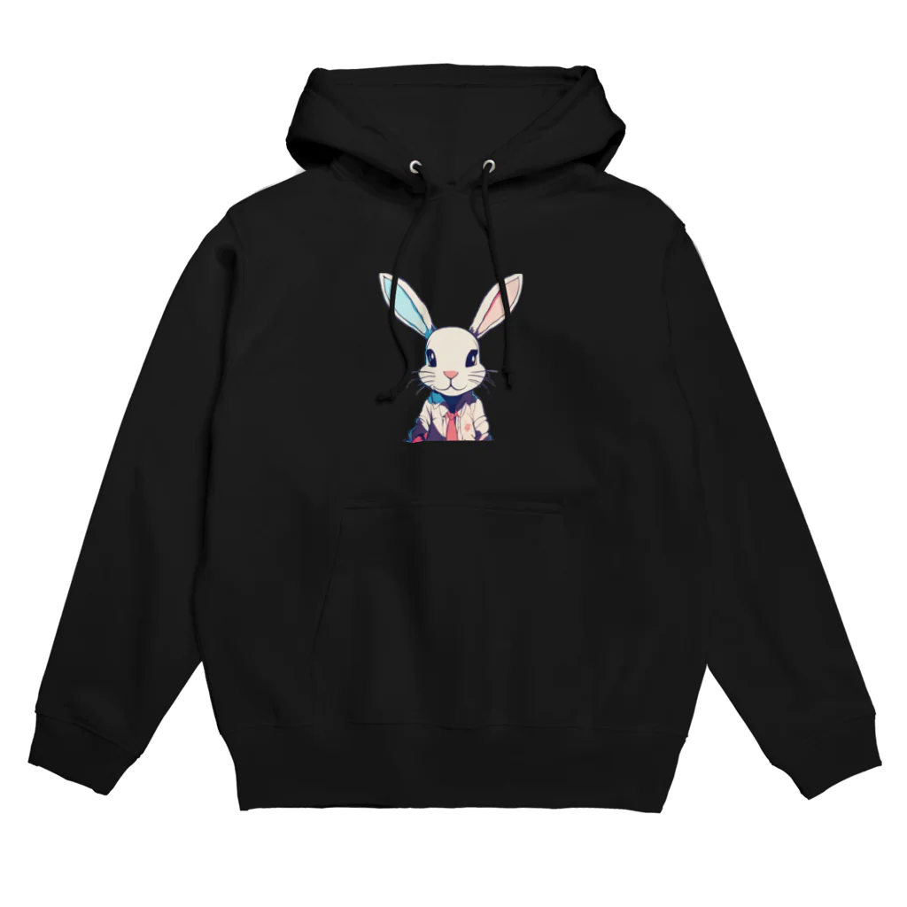 ロゴ屋さんのアニメーションうさぎ Hoodie