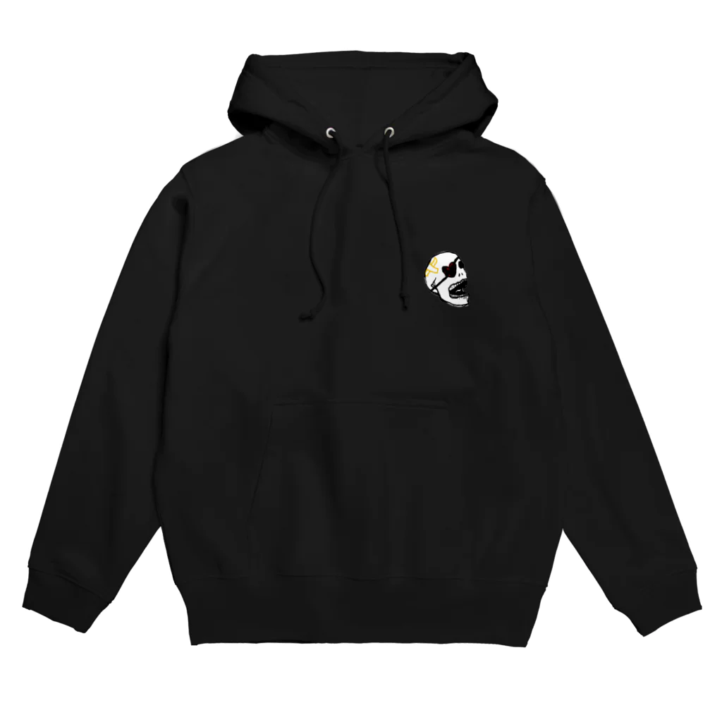 こんなアートの眼帯した骨 Hoodie