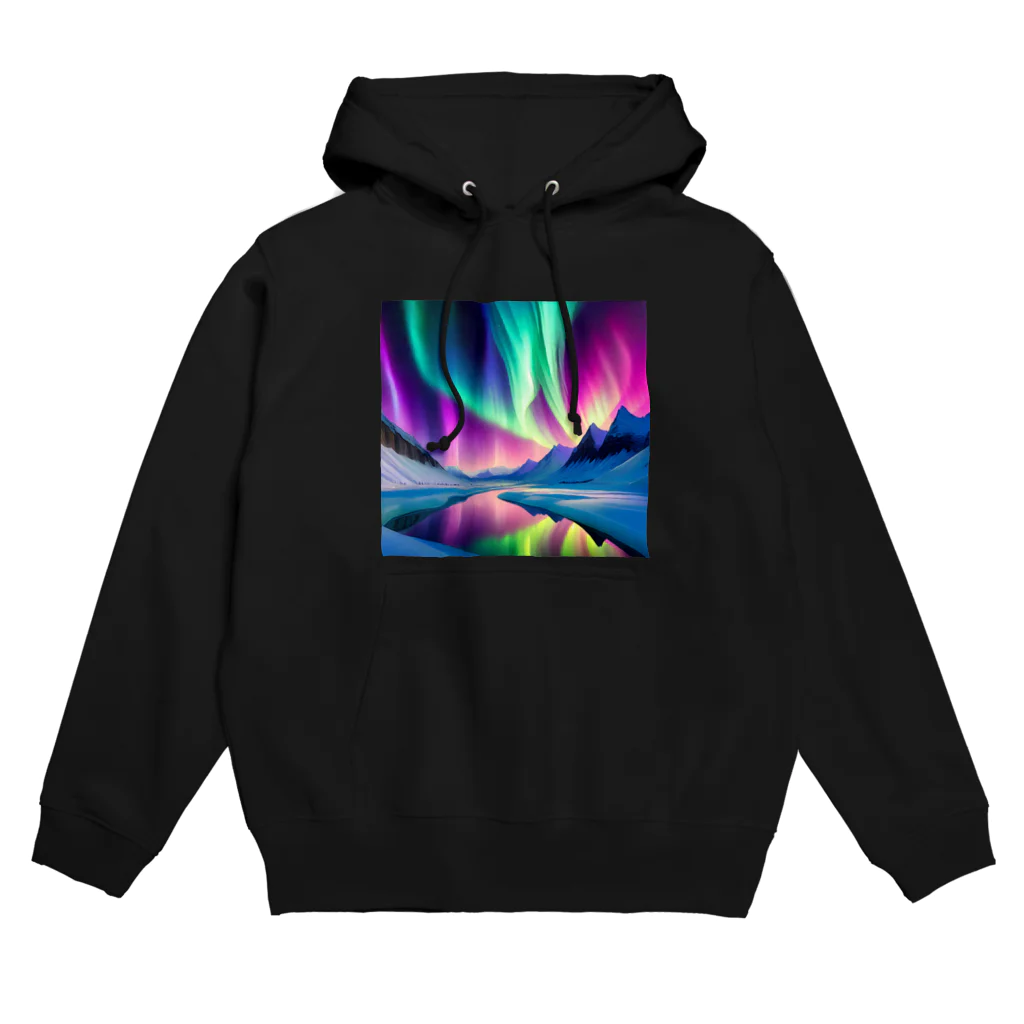 のんびりアート工房の北極のオーロラ Hoodie