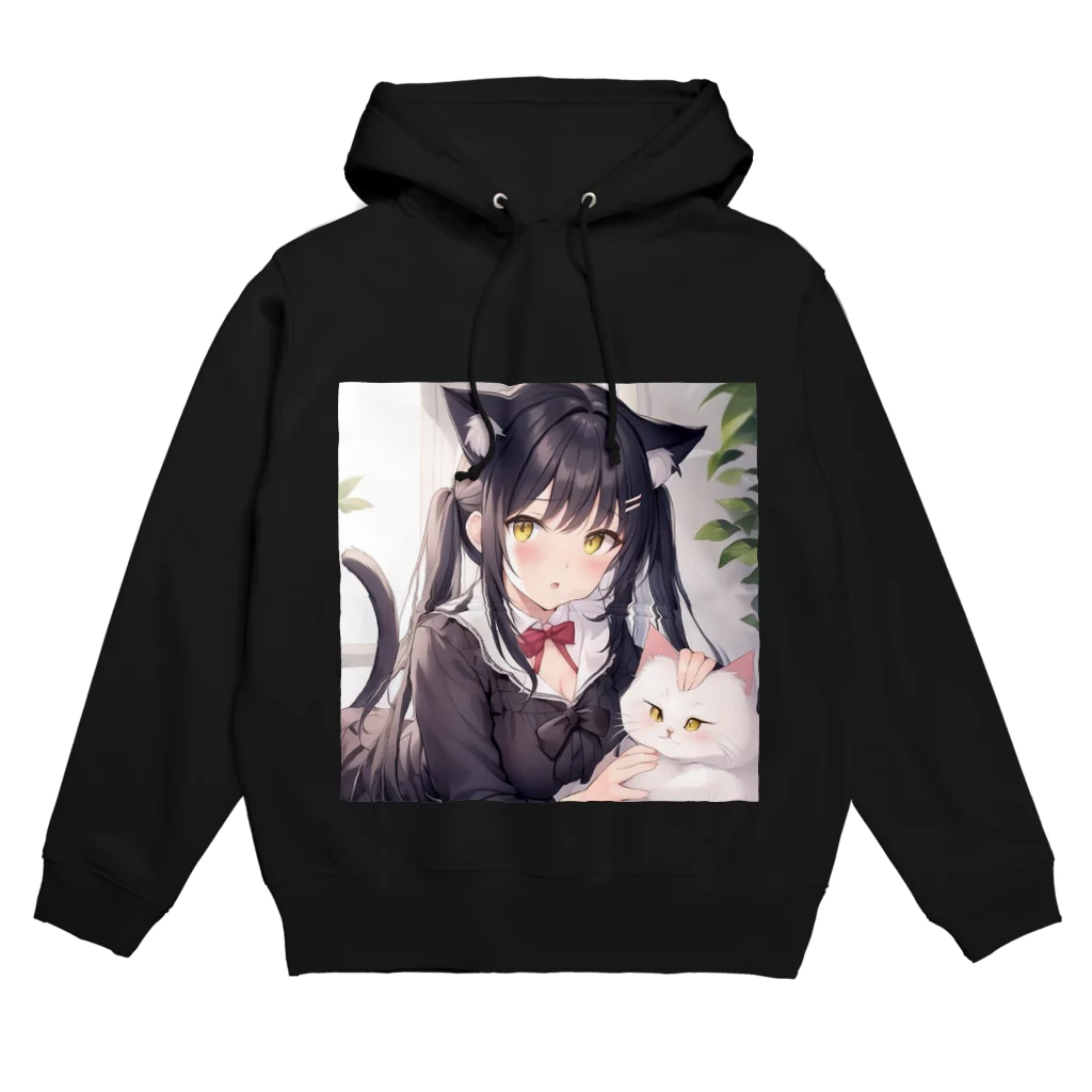 猫ちゃんのクロ猫ちゃん Hoodie