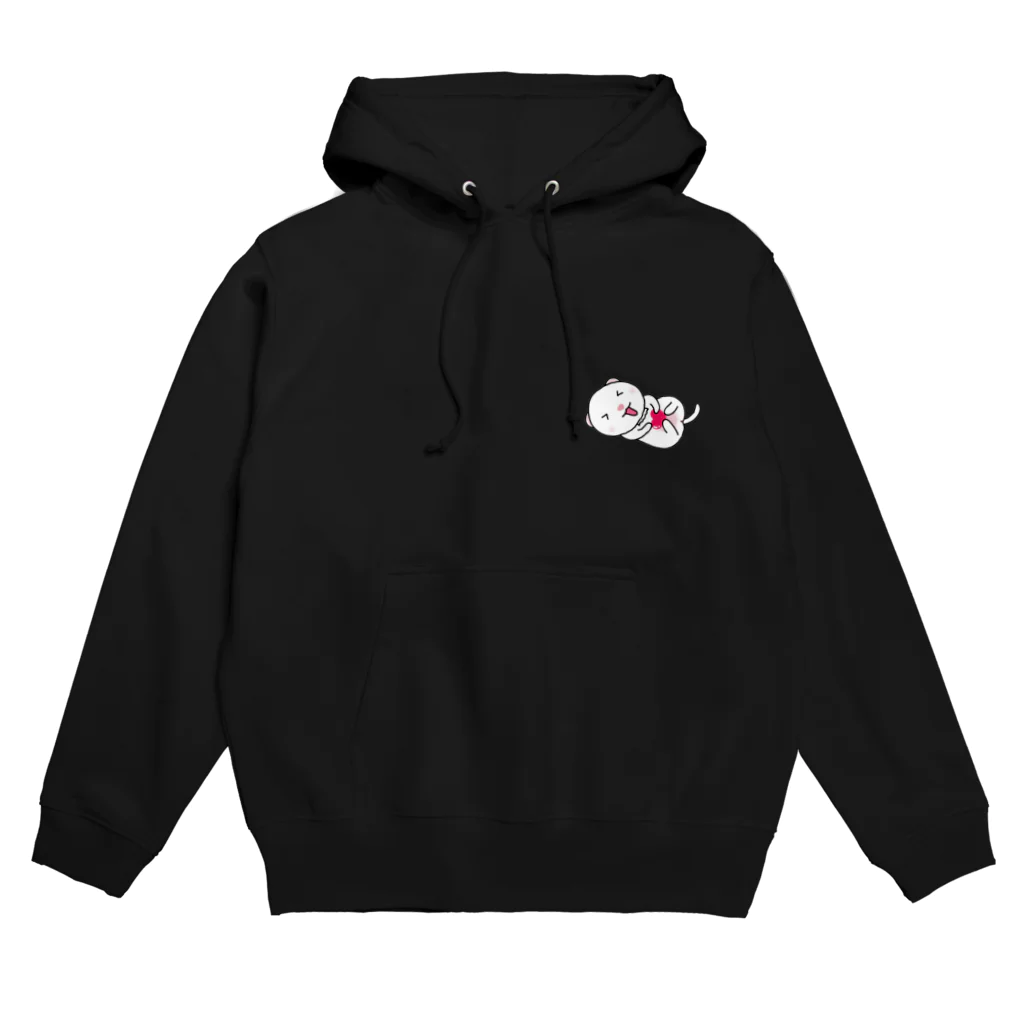 M&A withUの濃カラー用ホワイトフェレットフロント＆バックプリント Hoodie