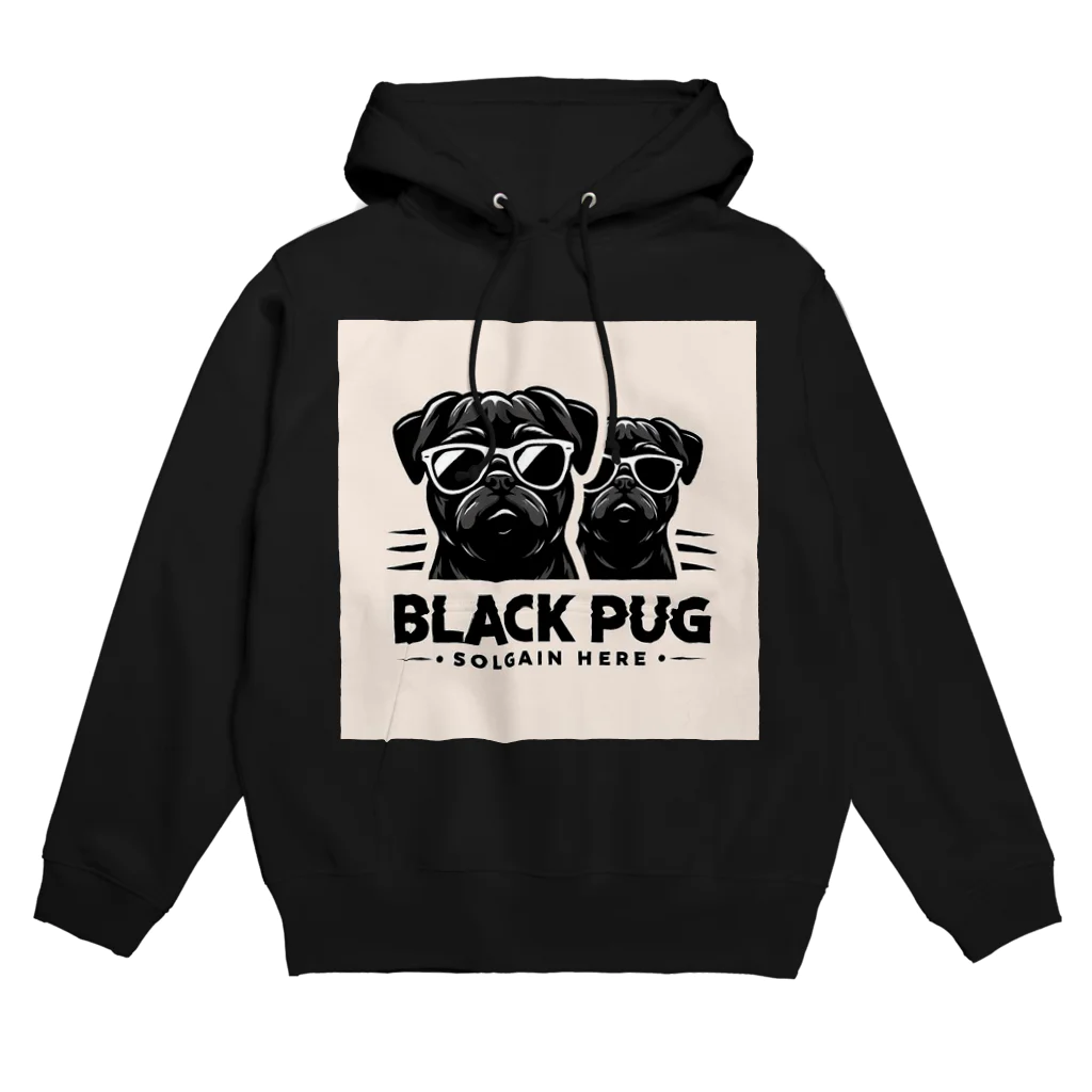 黒パグ🖤Black Pug laboratory🖤のdangerous Pug series パーカー