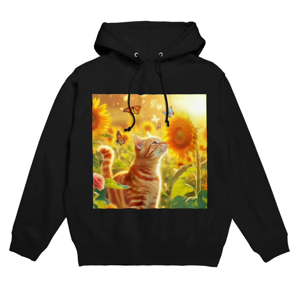 有栖のひまわり　猫1 Hoodie