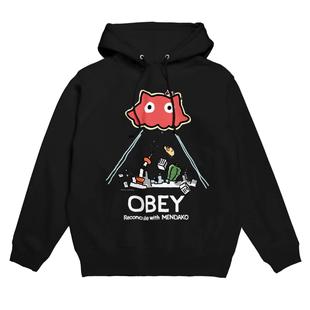 ねずみのすきまのめんだこちゃん OBEY (濃色用) パーカー