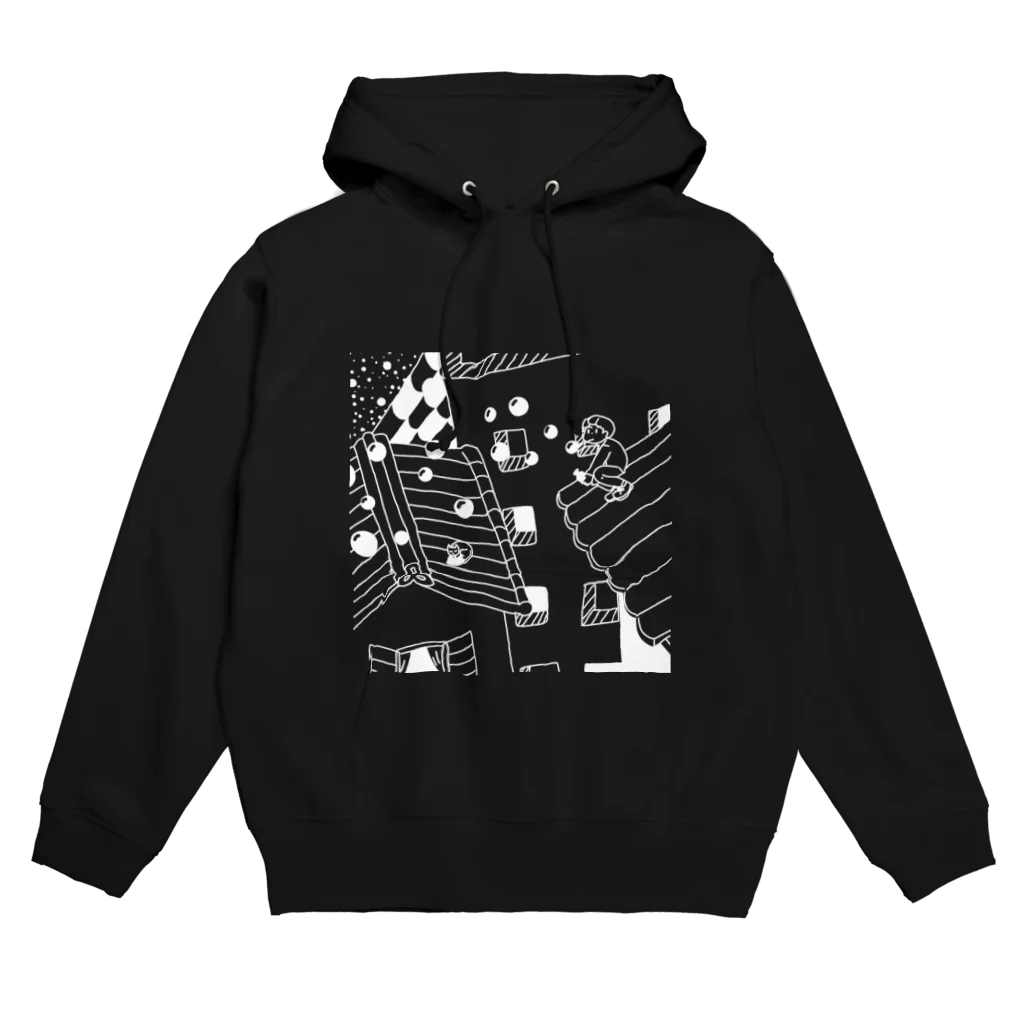 まみっこのお店の夜の町のシャボン玉 Hoodie