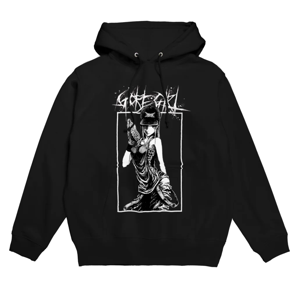 【Carnage Society】のGORE-GIRL5(MONO BLACK) Hoodie