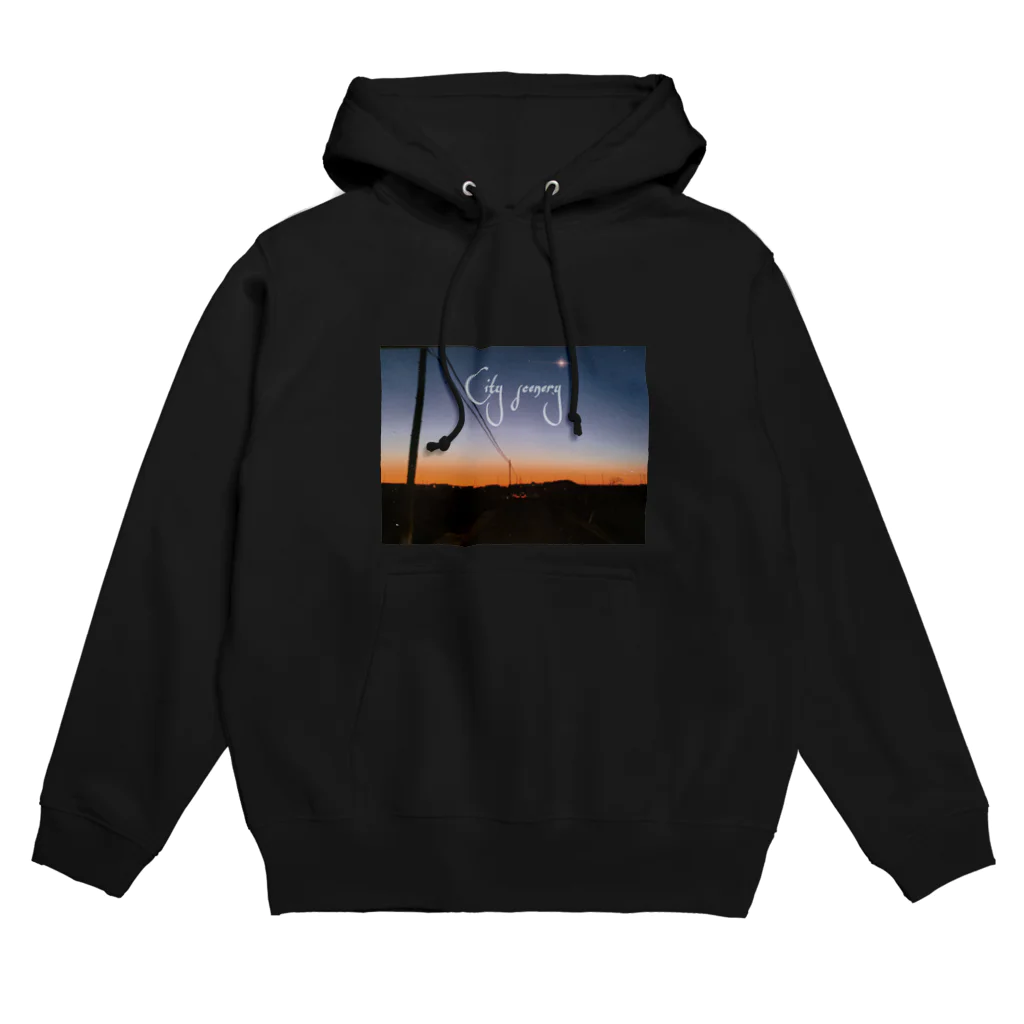 11581Yumaの夕暮れ City scenery Hoodie