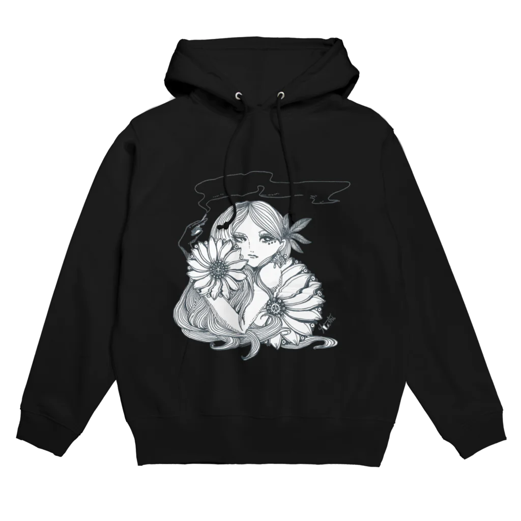 ⌘うさぎとアタシ⌘の花と煙 Hoodie