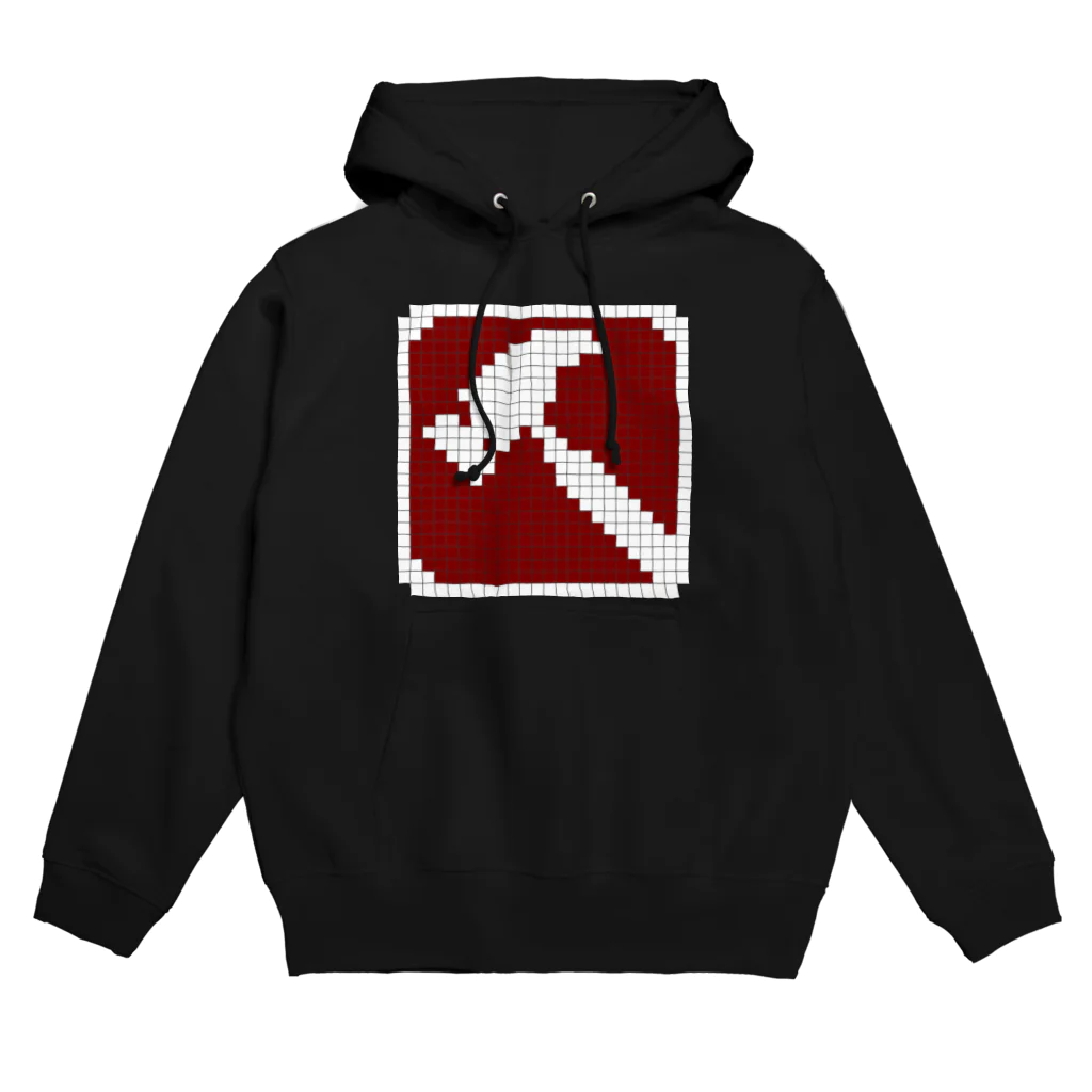 白田販売所SUZURI支店のドット絵ネイルハンマー Hoodie