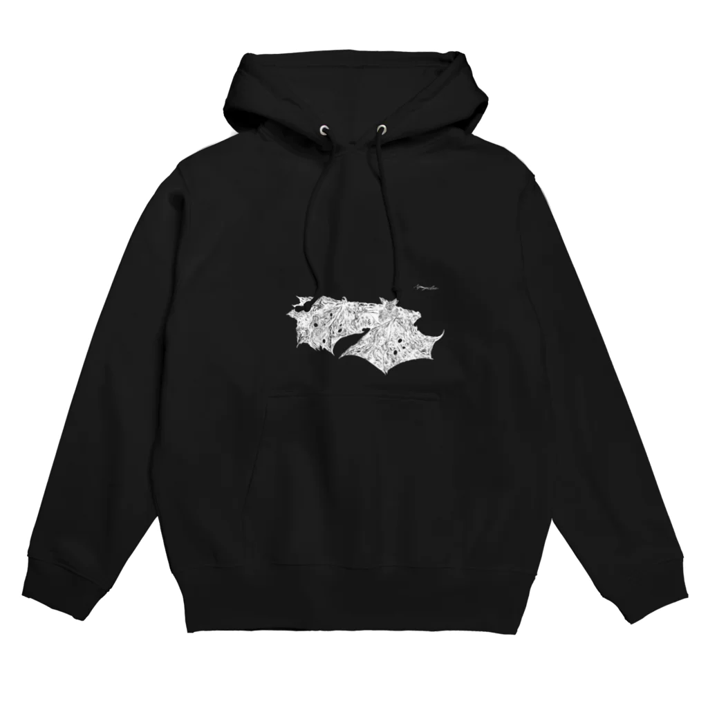 山口昇悟　Shogo Yamaguchiのコウモリ　白 Hoodie