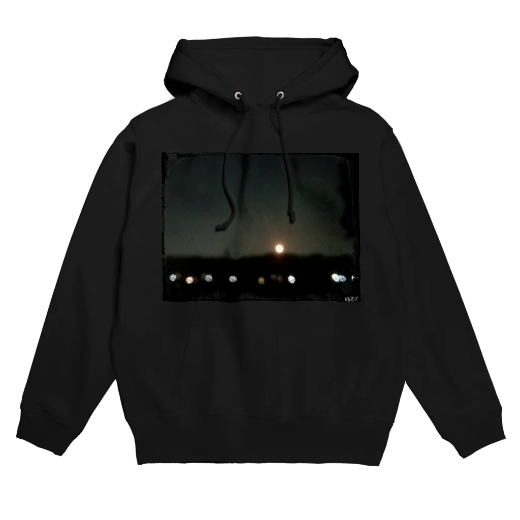 ふぃろのHW&Fと月の浮かぶ夜景写真 Hoodie