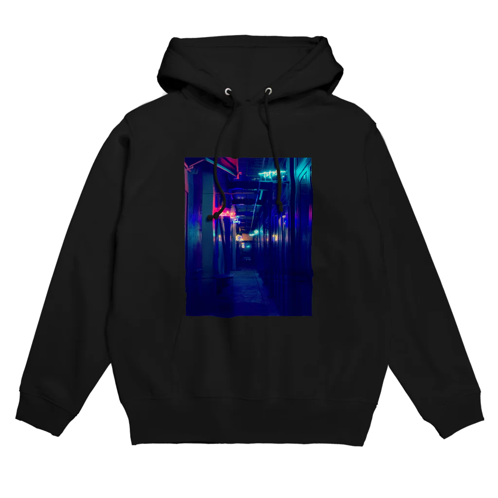 私が見た景色、作ったもののネオン街 Hoodie