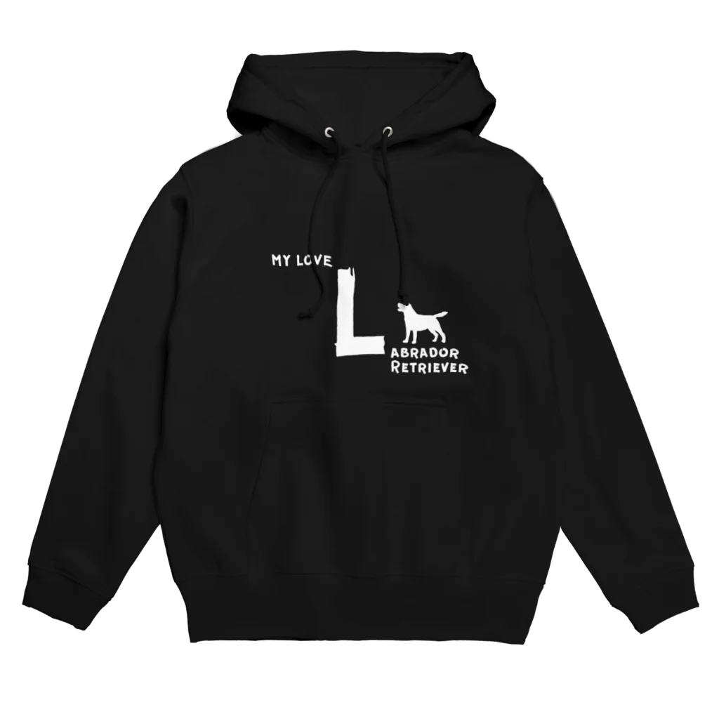 onehappinessのMY LOVE LABRADOR RETRIEVER（ラブラドールレトリバー）　ホワイト Hoodie