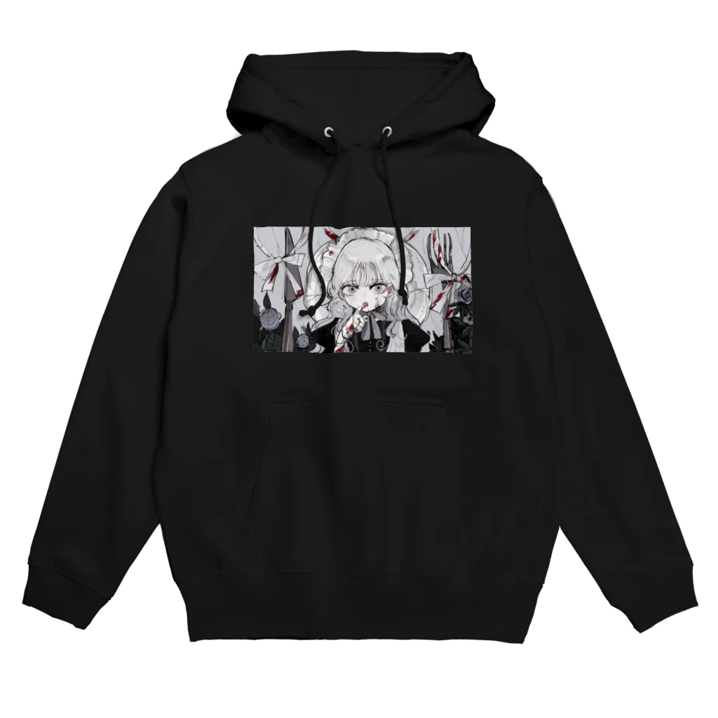 左藤 うずらのWhite  doll Hoodie