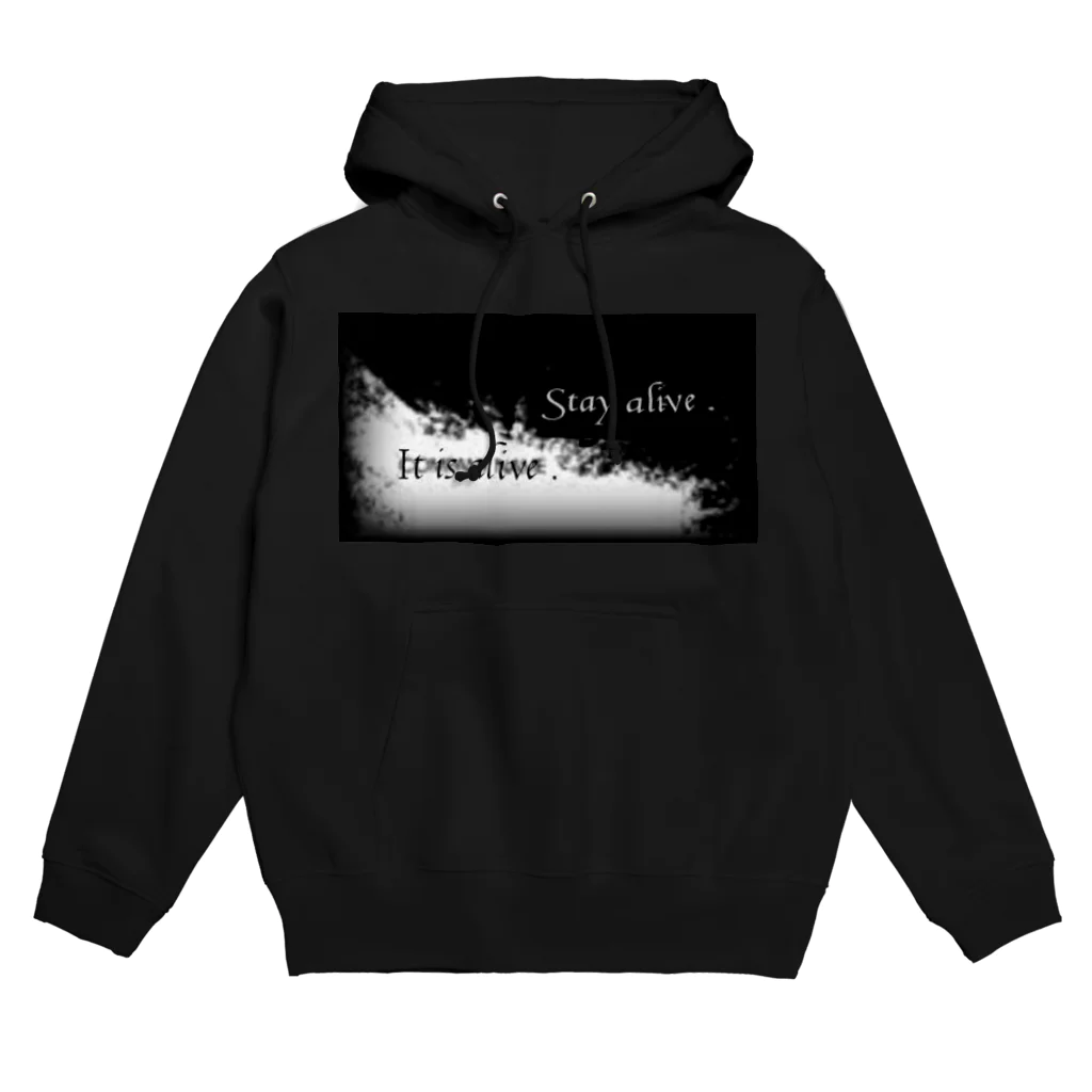 Syao.【しゃお】神述ハルの英字、ブラック／ブラック Hoodie