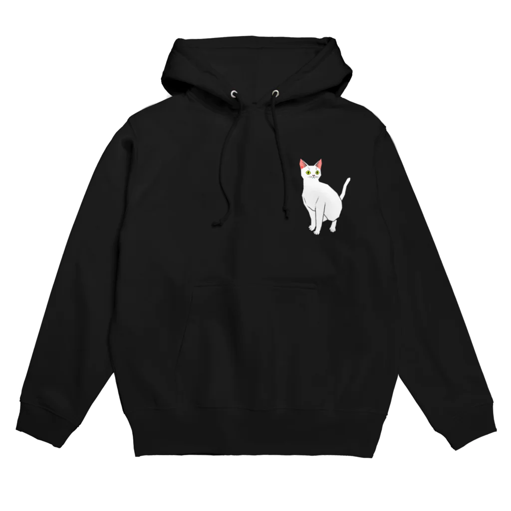 ねこの巣の白猫 Hoodie