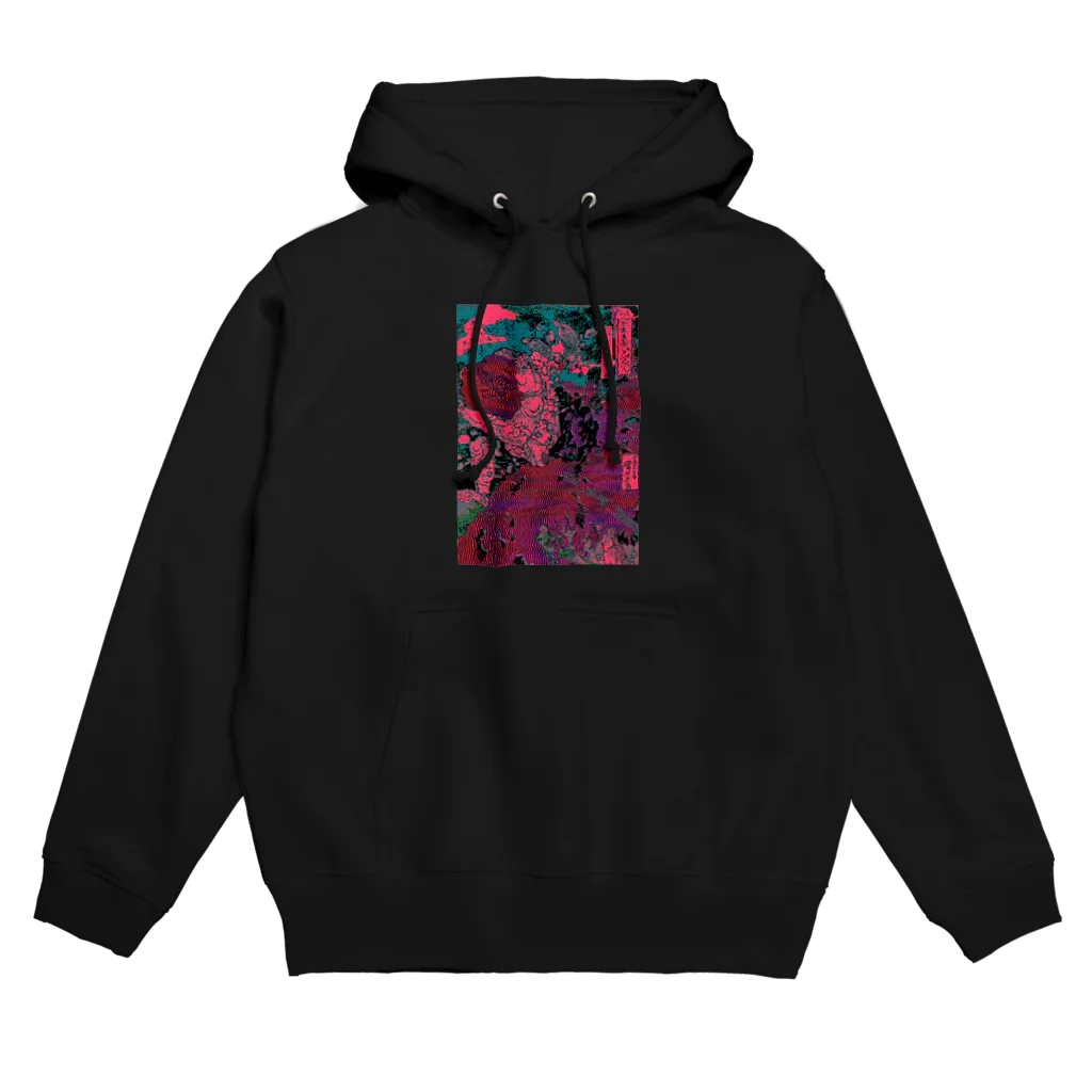 KIKI DOURAKUのGLITCH-武者UKIYOE Hoodie