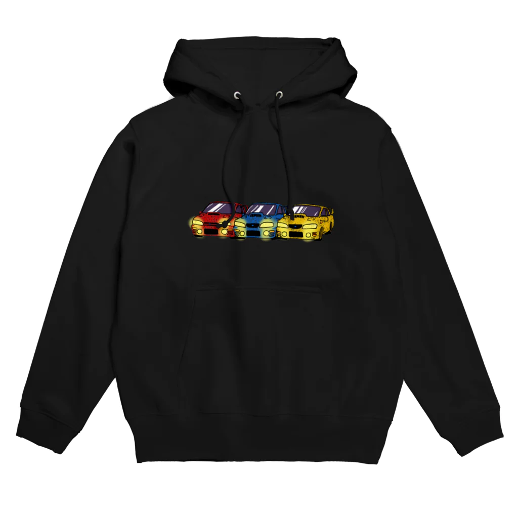 エアフロですとろいやーの嫁の六連星ラリーカー初代ゆるいタッチライトON Hoodie