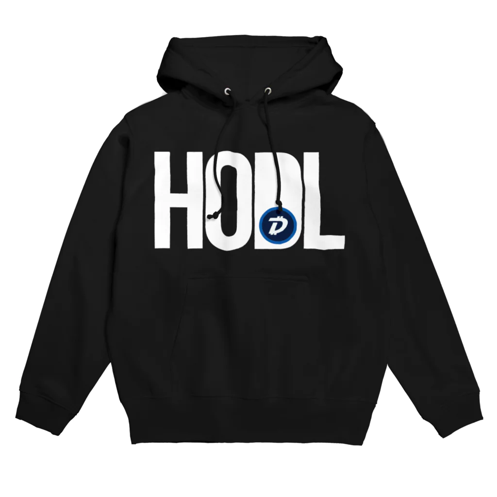 TROPiCALViBESのHODL DGB whitefont パーカー