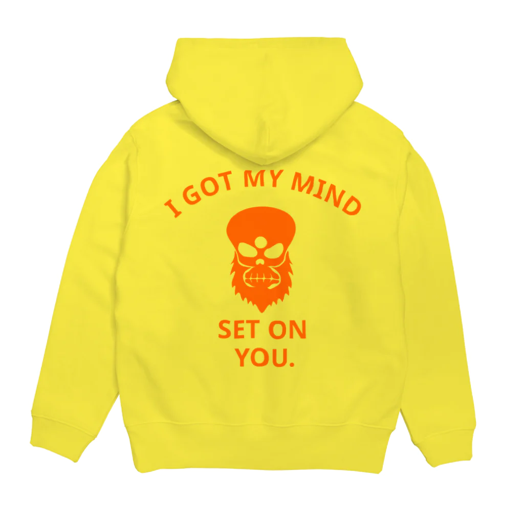 『NG （Niche・Gate）』ニッチゲート-- IN SUZURIのI GOT MY MIND SET ON YOU.(橙) Hoodie:back