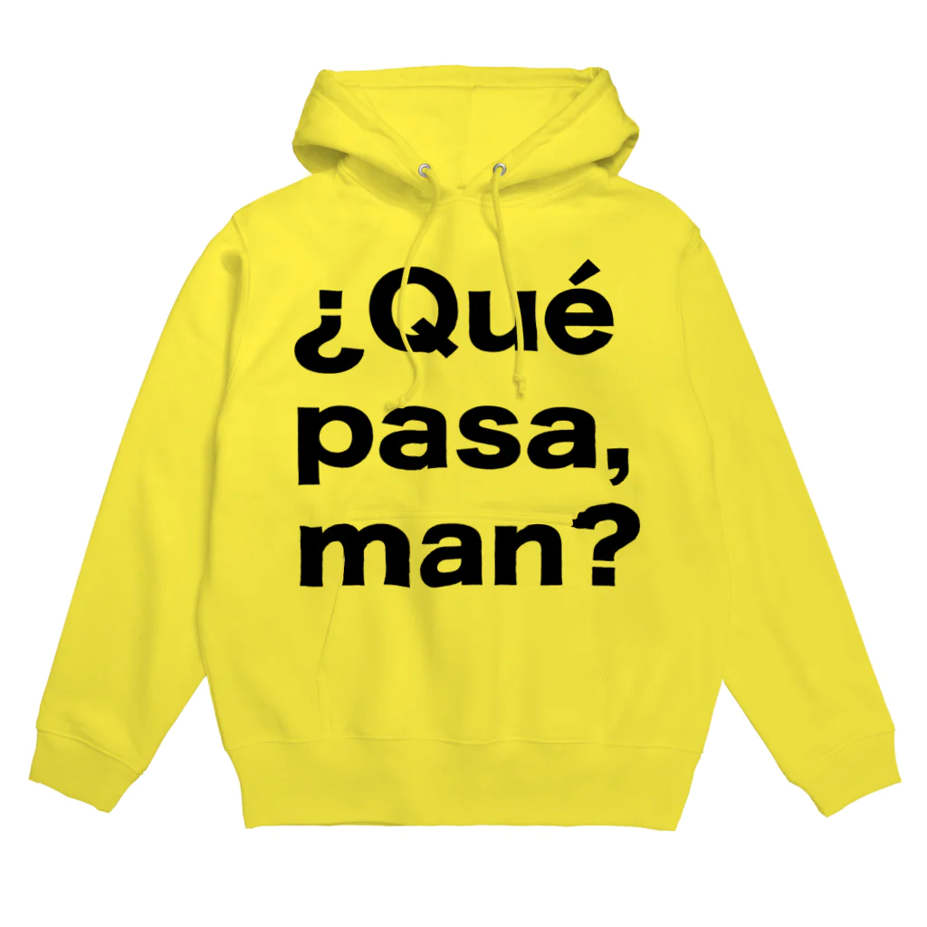 TシャツジャパンSUZURI店🇯🇵の¿Qué pasa,man?（ケパサメン）黒文字 Hoodie