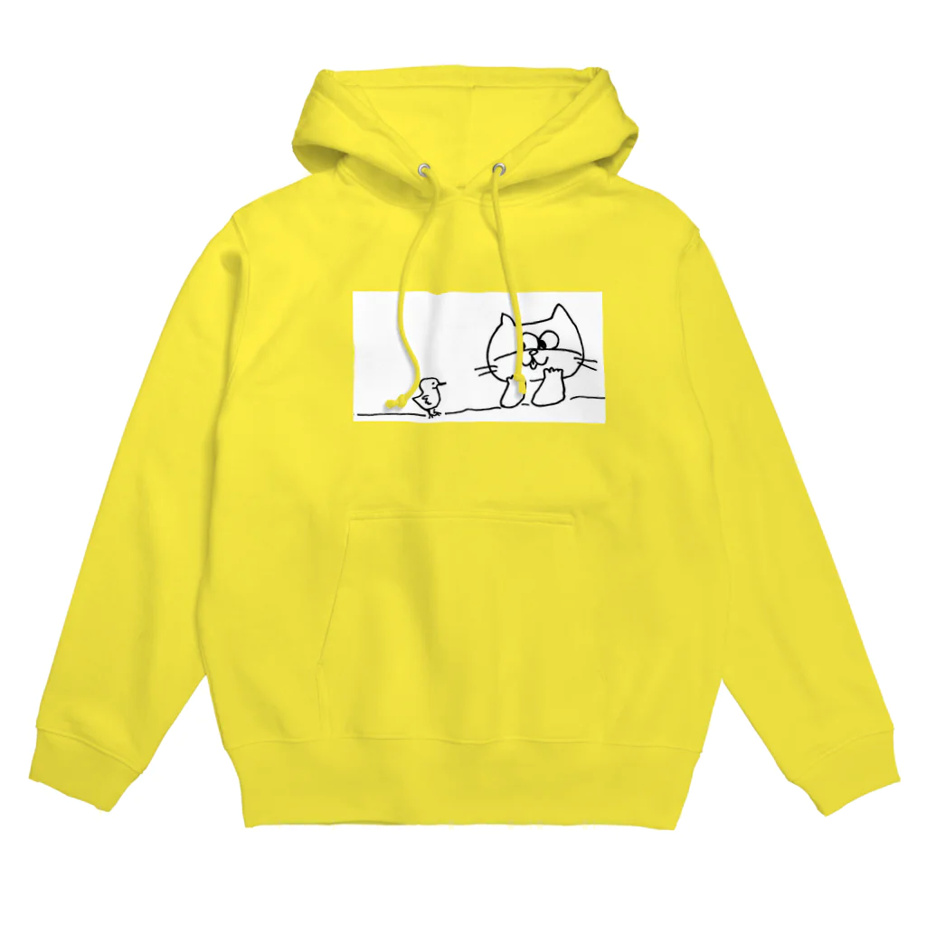 ギンガノヨルのねこレンジャーとトリ Hoodie