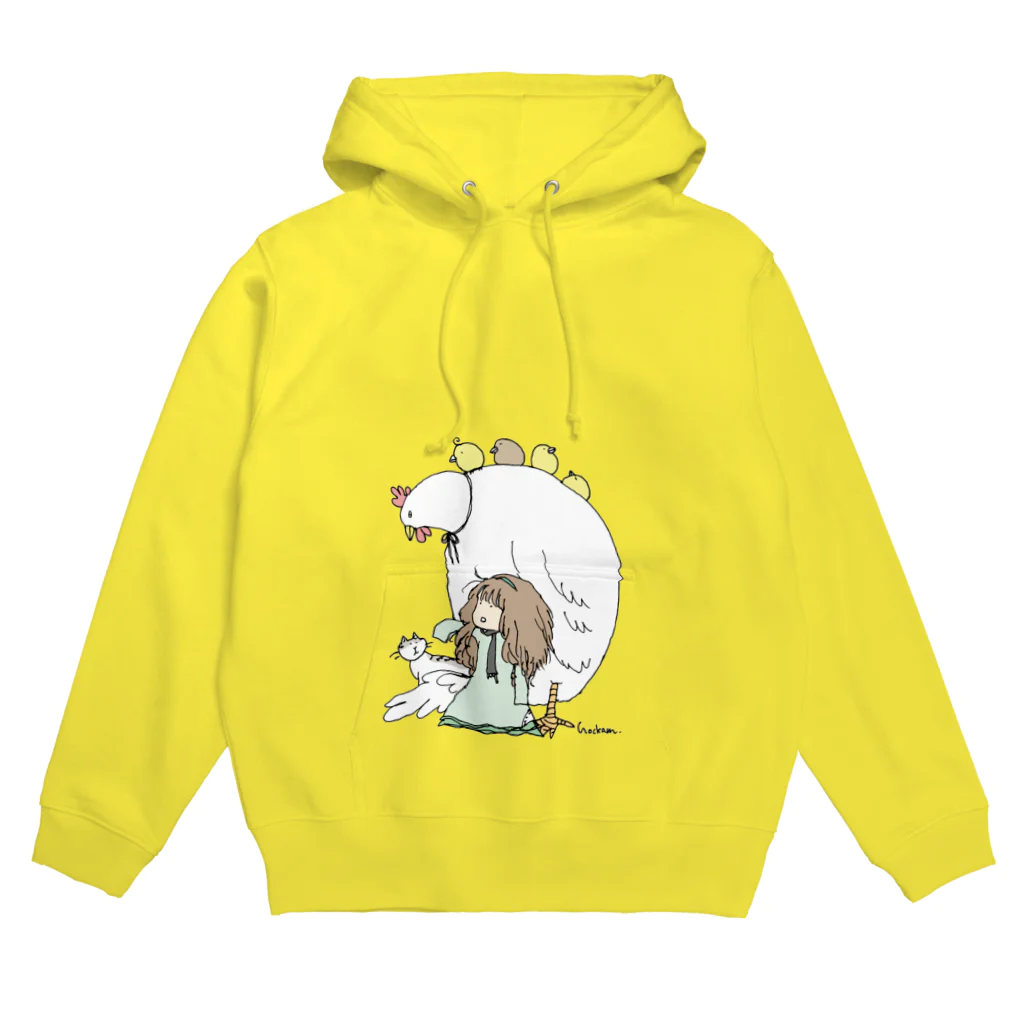 ほっかむねこ屋（アトリエほっかむ）のそらねことニワトリ Hoodie