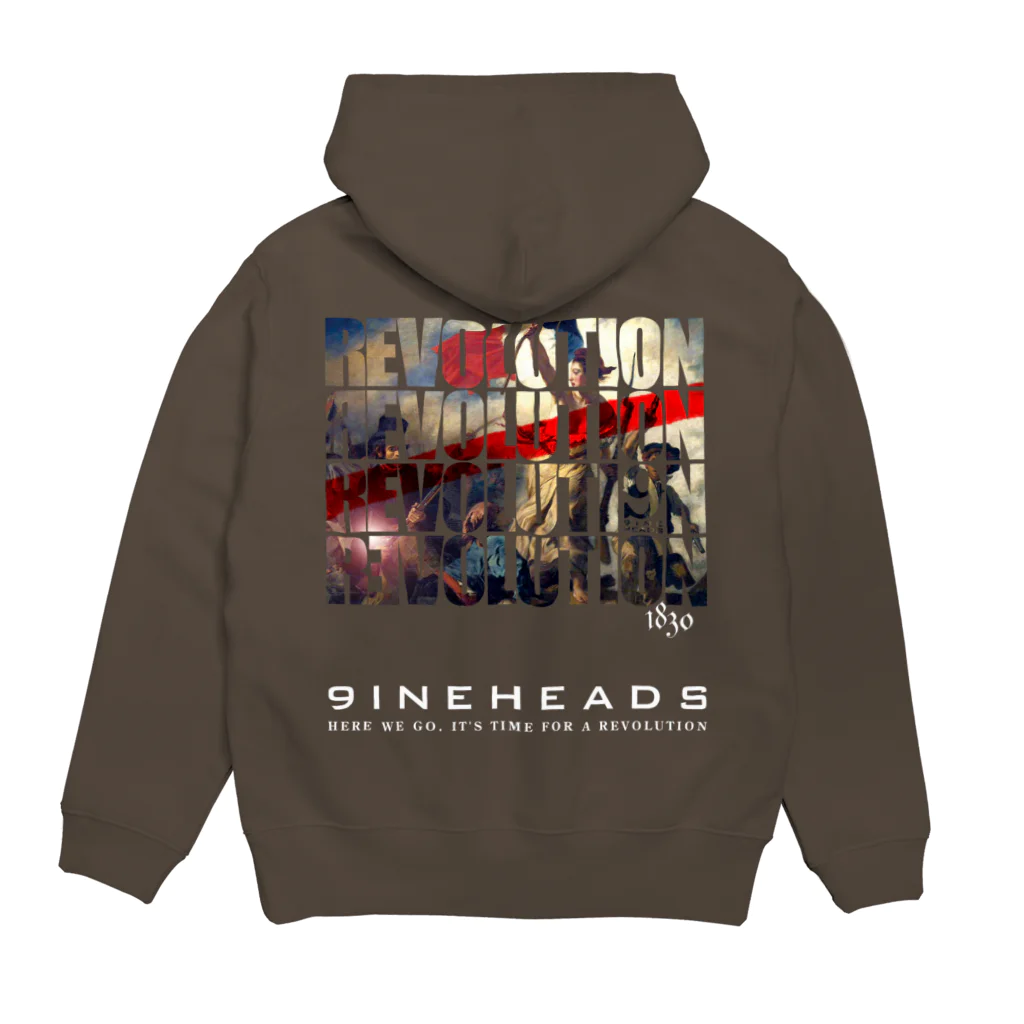 9INEHEADSのRev_White Hoodie:back