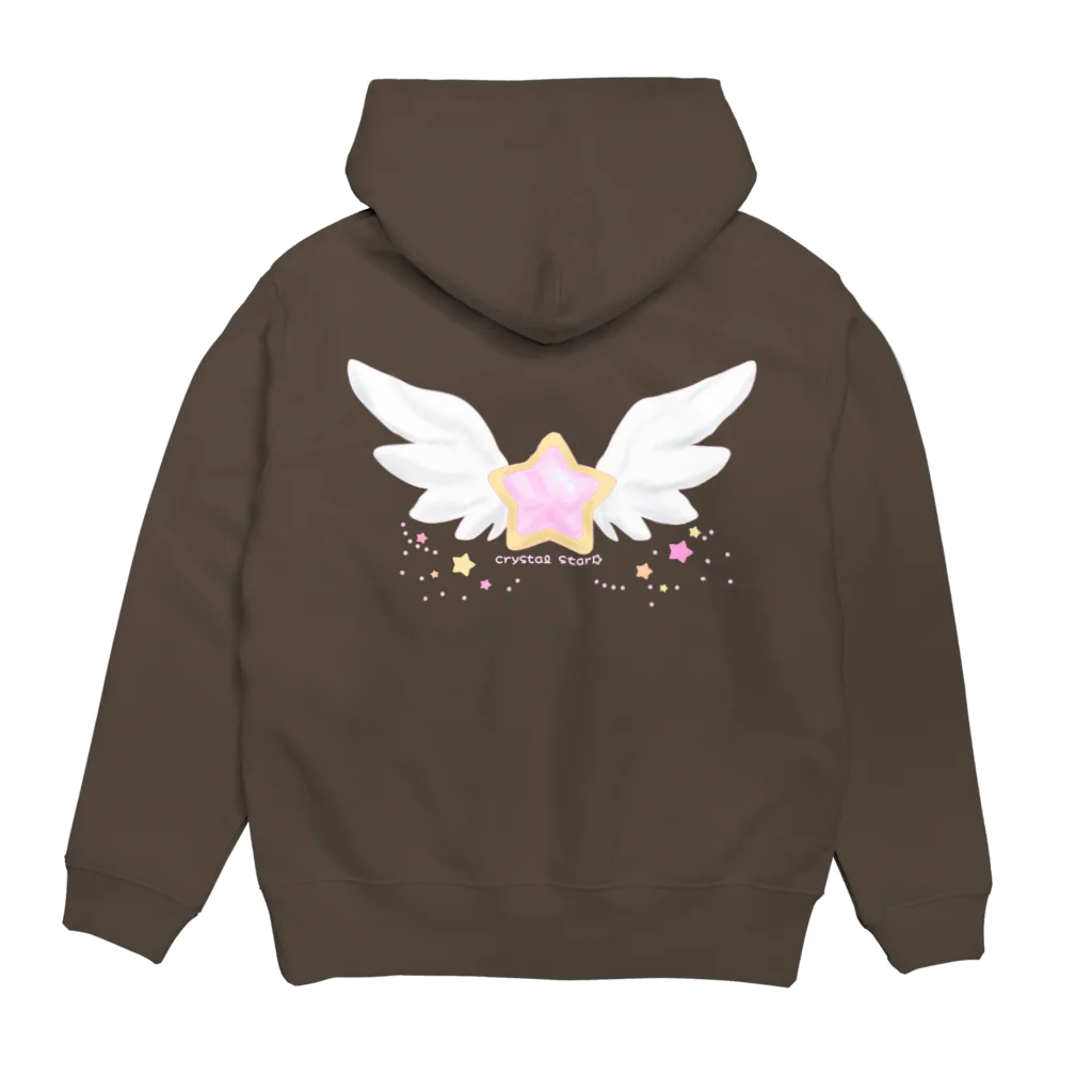 crystal star☆の星と羽根 pink Hoodie:back