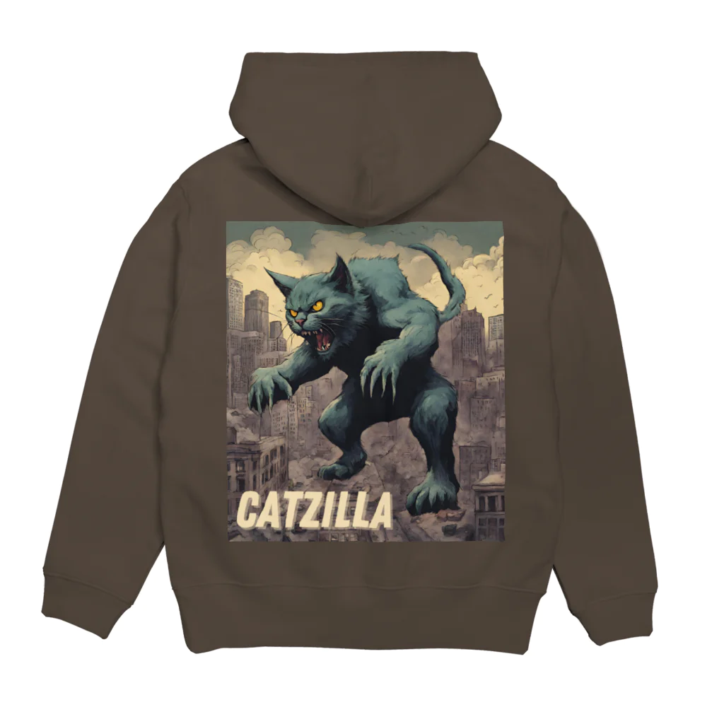 HappyFaceMarketのゴジラになりたい猫 CATZILLA パーカーの裏面