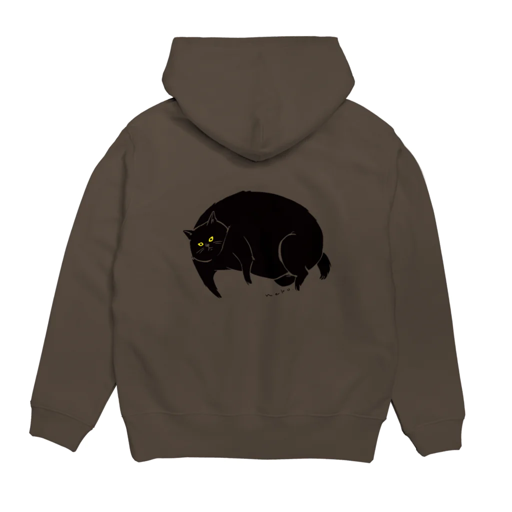 タバタ画房のふてぶてしいクロねこ Hoodie:back