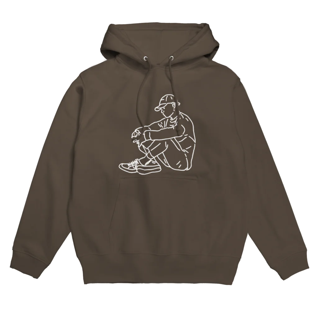 okazimaの線画体育座りボーイ Hoodie