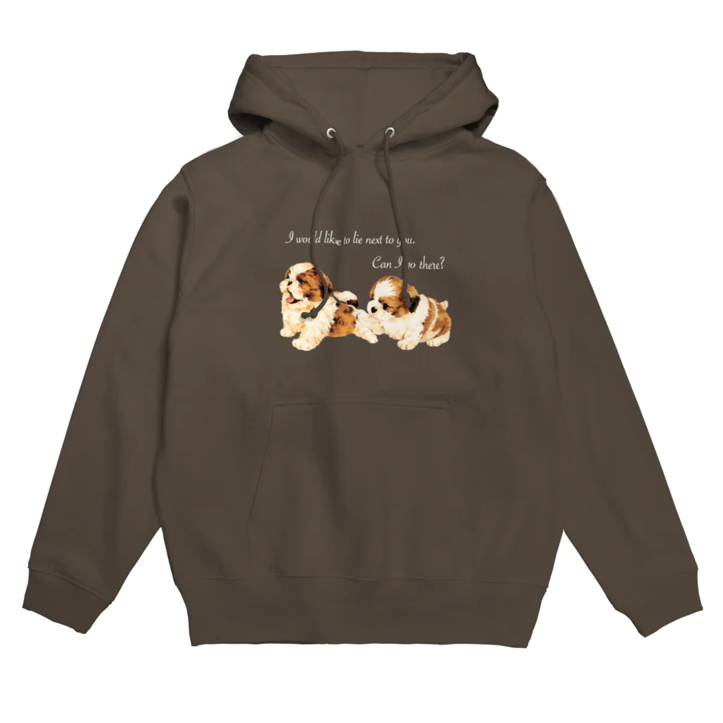 chourire toujoursのpuppy Shih Tzu 🐶 文字White ver. Hoodie