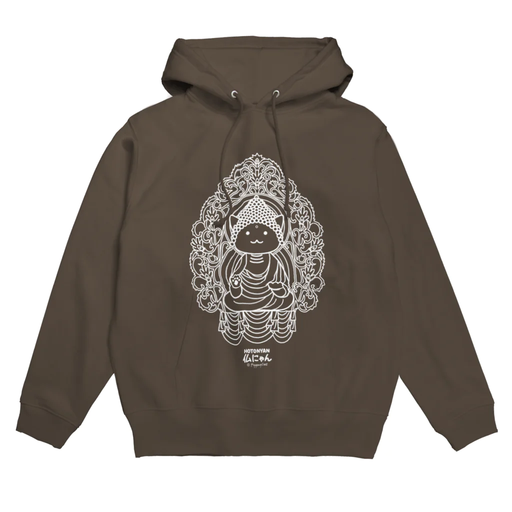 PygmyCat　suzuri店の仏にゃん（白線） Hoodie