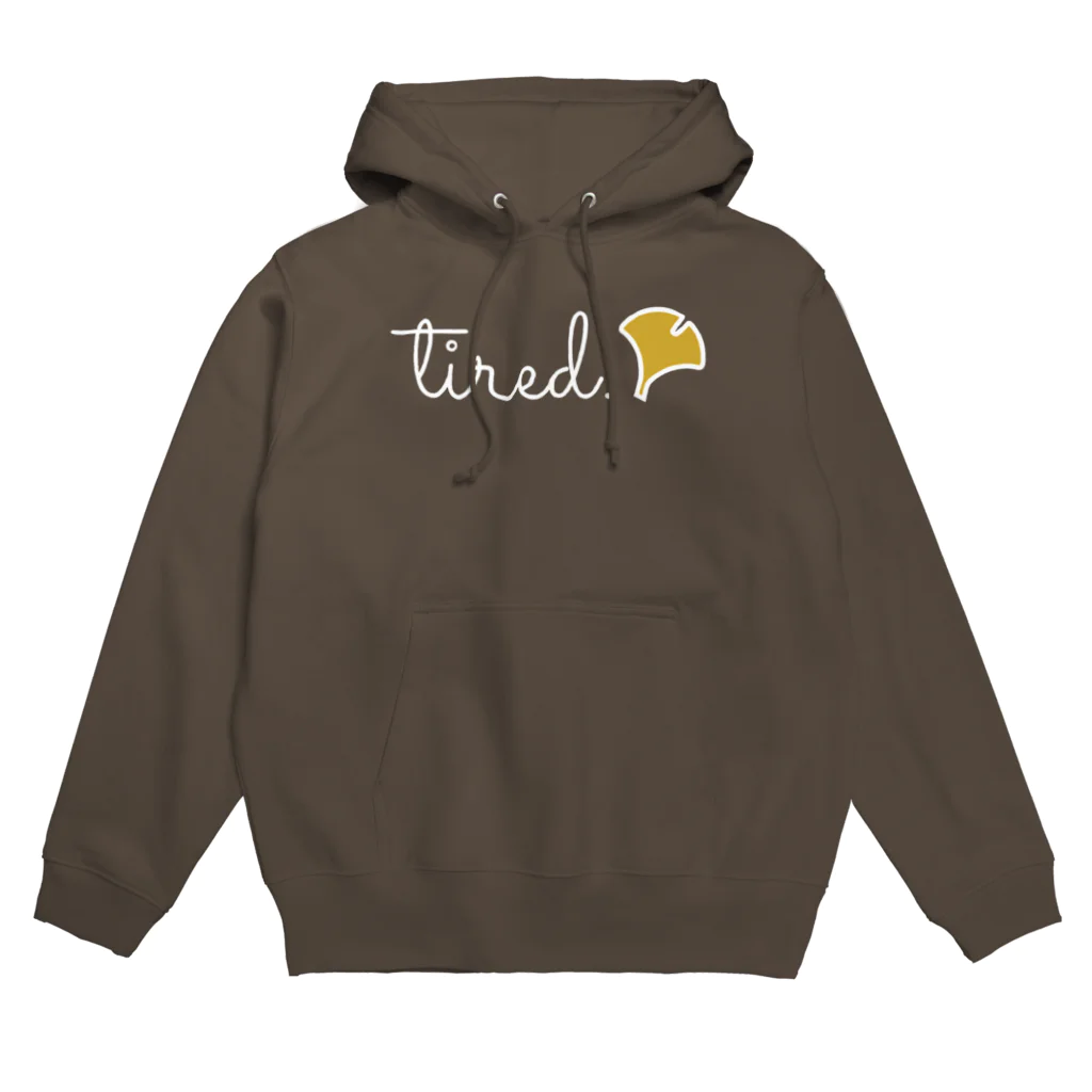 tired.の【オータム】ロゴBホワイト Hoodie