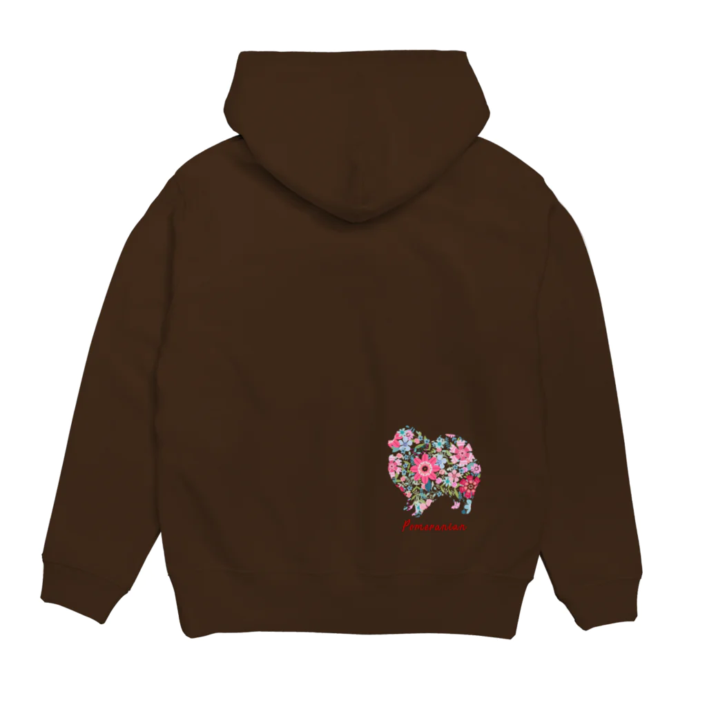 AtelierBoopの花kauwela　ポメラニアン Hoodie:back