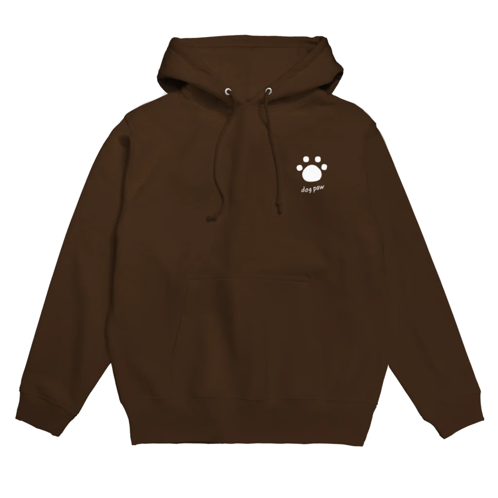 mamapockのdog paw_white Hoodie