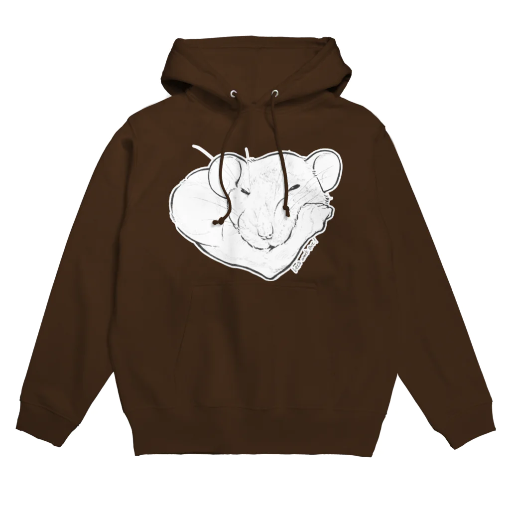 ねずみのおみせ suzuri店のしろちゃんと一緒に筋トレしよう Hoodie