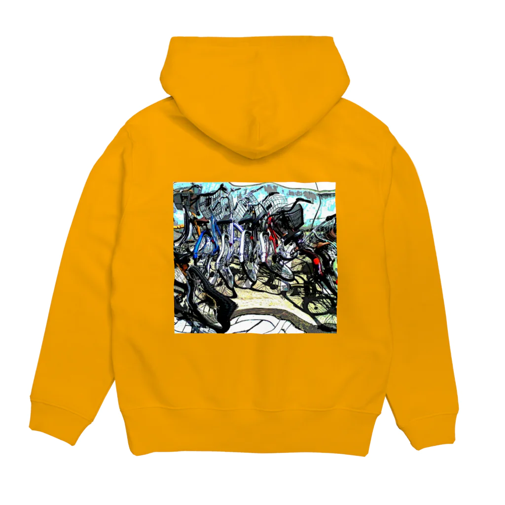 日々好日屋2号店の自転車ドミノ Hoodie:back