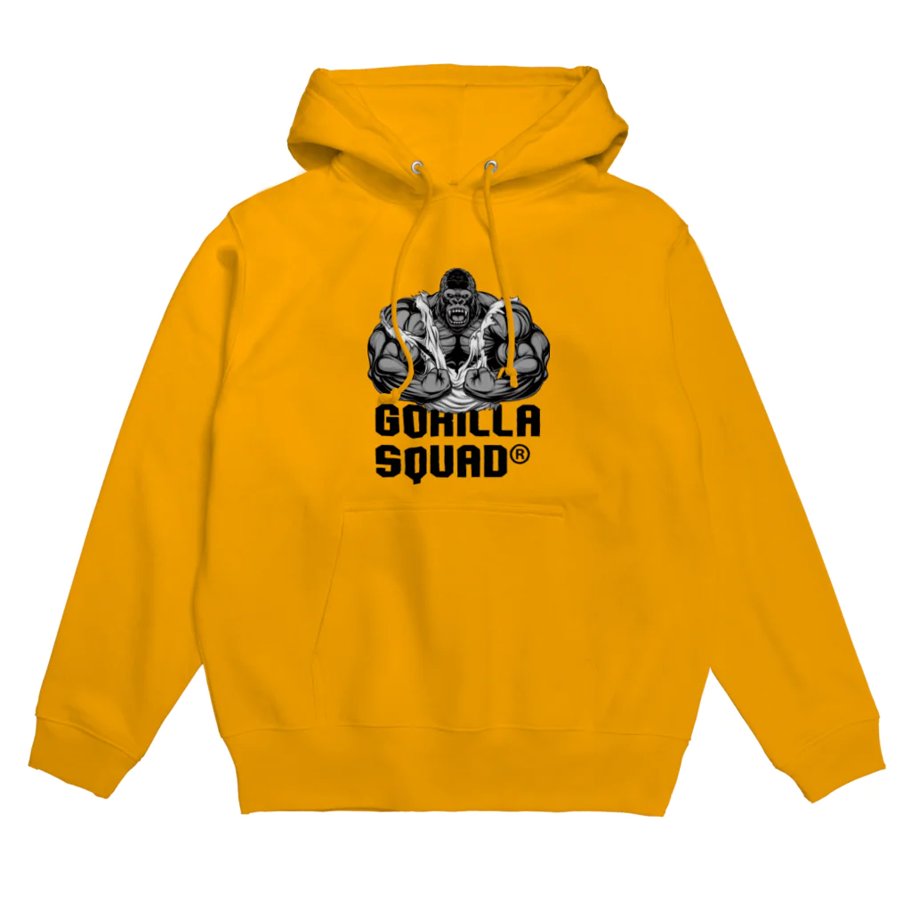 GORILLA SQUAD 公式ノベルティショップのアングリーゴリラビルダー/ロゴ黒 Hoodie