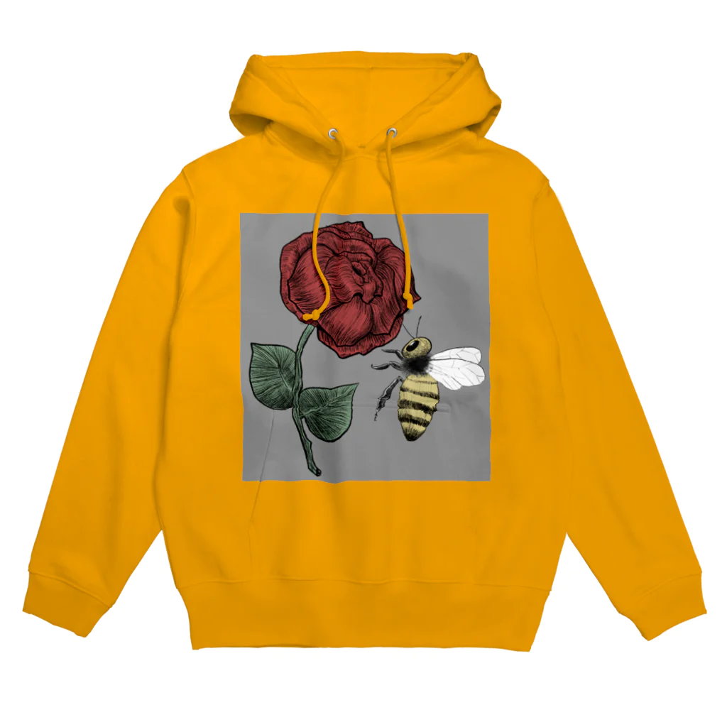 バーバラの薔薇と蜂　グレー Hoodie