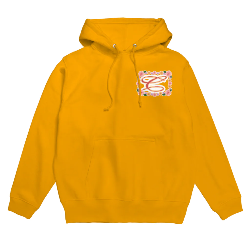 ロゴTシャツのひよこ堂のフラワー イニシャル C  ”ち”で始まる名前 Hoodie