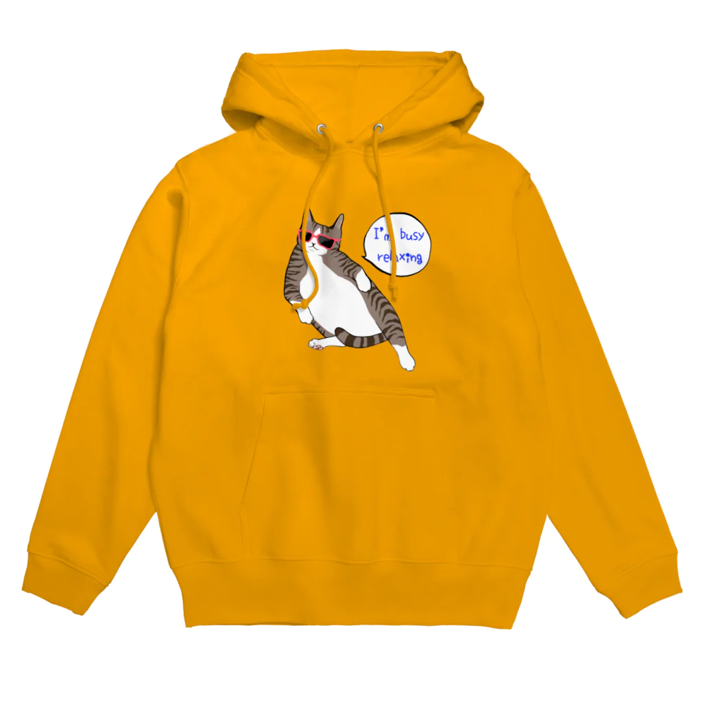 mayon's animal shopのはちわれ猫　のんびりするのに忙しい Hoodie