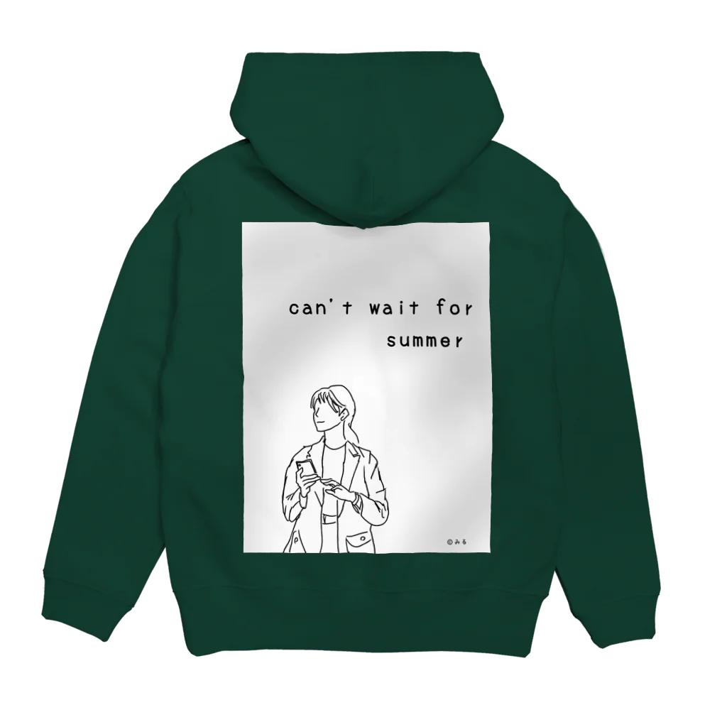 ©️みるのcan't wait for summer Hoodie:back