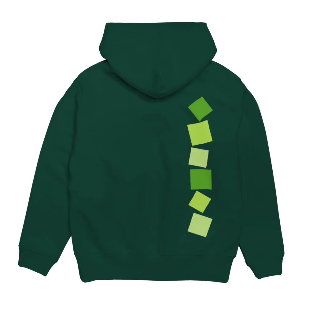 つきしょっぷの緑色の四角形 Hoodie:back