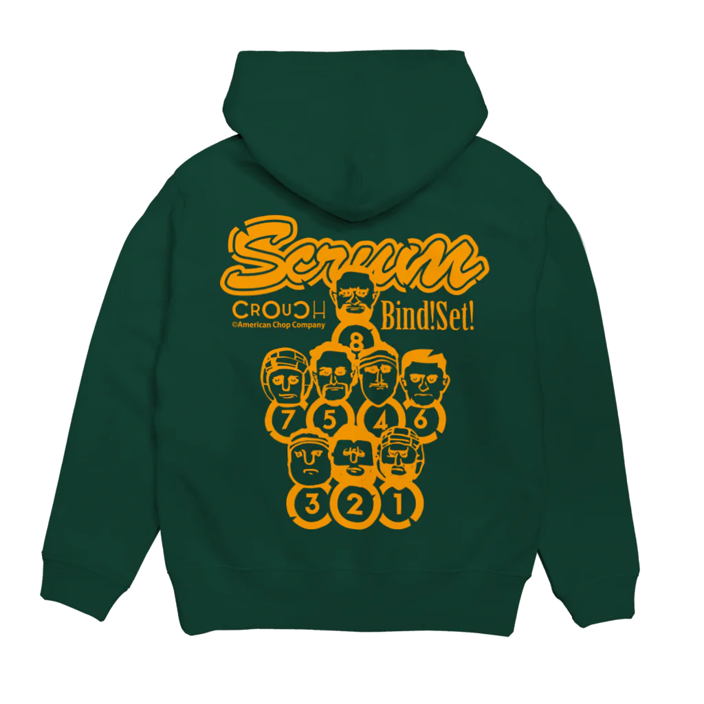 b.n.d [街中でもラグビーを！]バインドの【数量限定】Scrum! ケープラウンイエロー Hoodie:back