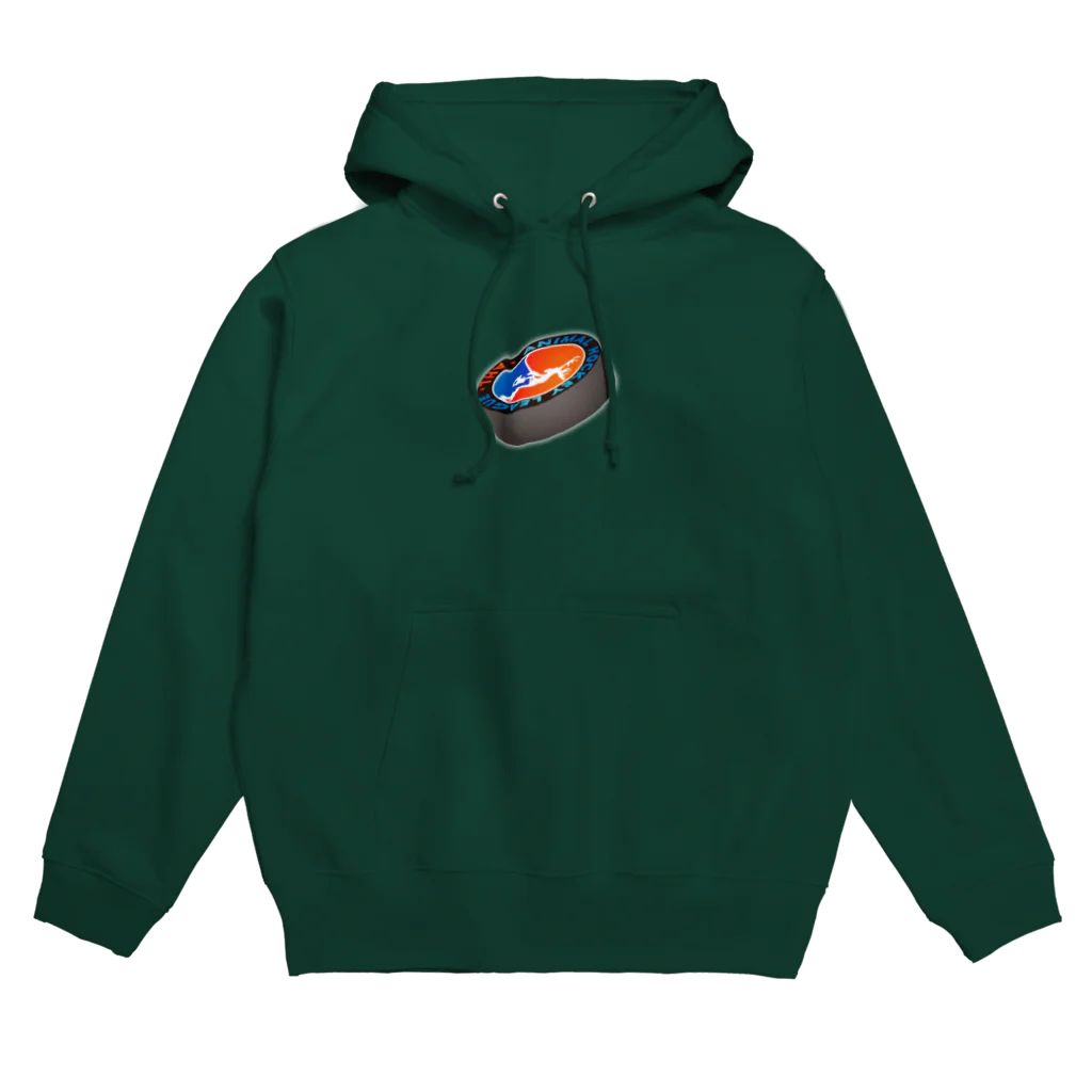 Hustle Hockeyのボストンテリア アイスホッケー シュートマシーン Hoodie