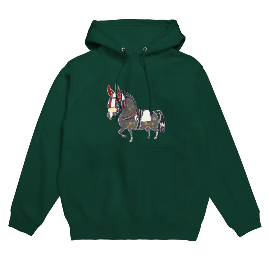 SHIROFUNE_mooooの　青毛　赤いメンコの競走馬 Hoodie