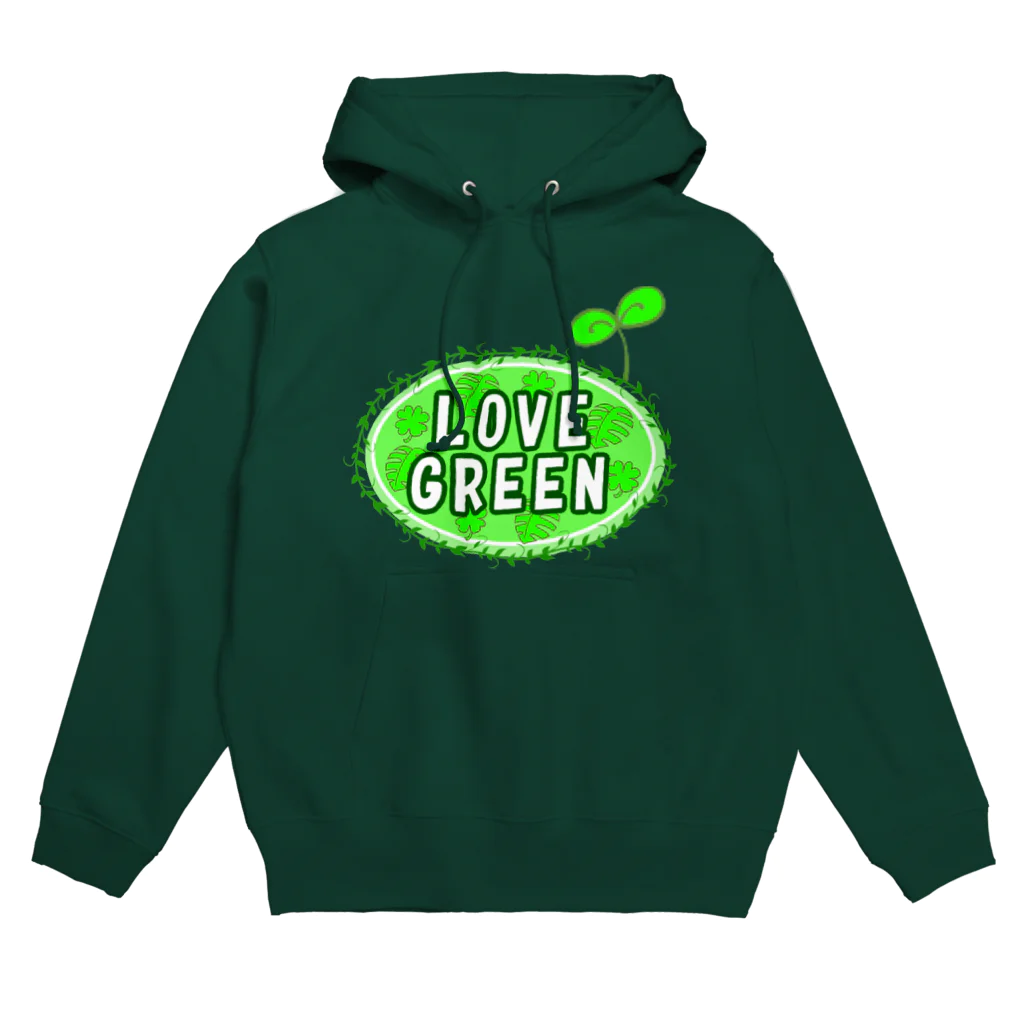 DREAMERの雑貨屋さんのLOVE　GREEN　（ふたば） Hoodie